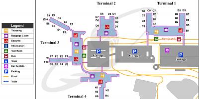 劳德代尔堡的机场停车场的地图