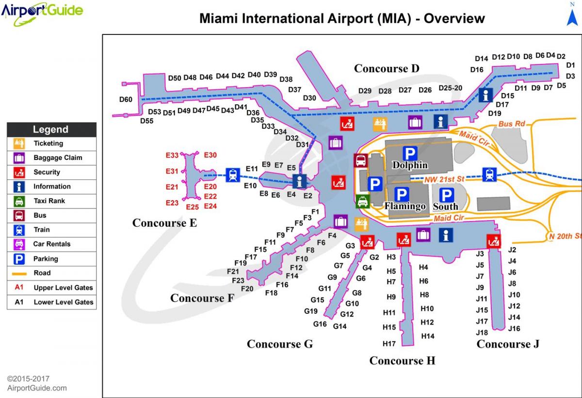 迈阿密机场的地图