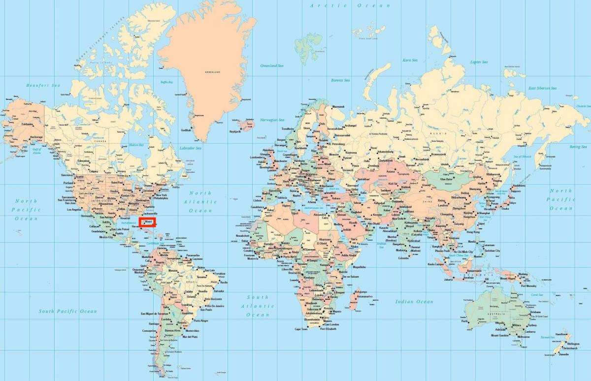 迈阿密的位置，在世界地图