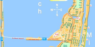 迈阿密海滩的地图