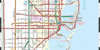 收费公路在迈阿密的地图