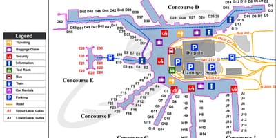 迈阿密机场的地图