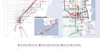迈阿密的巴士路线的地图