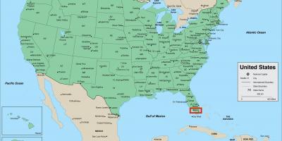 迈阿密，在美国地图上